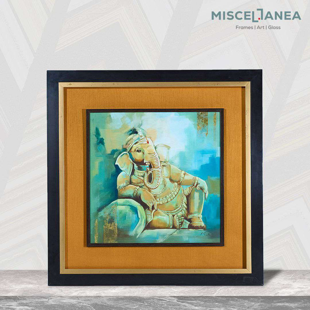 Lord Ganesha Blue Toned 3D Effect Painting